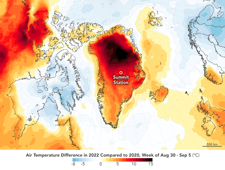 Late Season Melting in Greenland