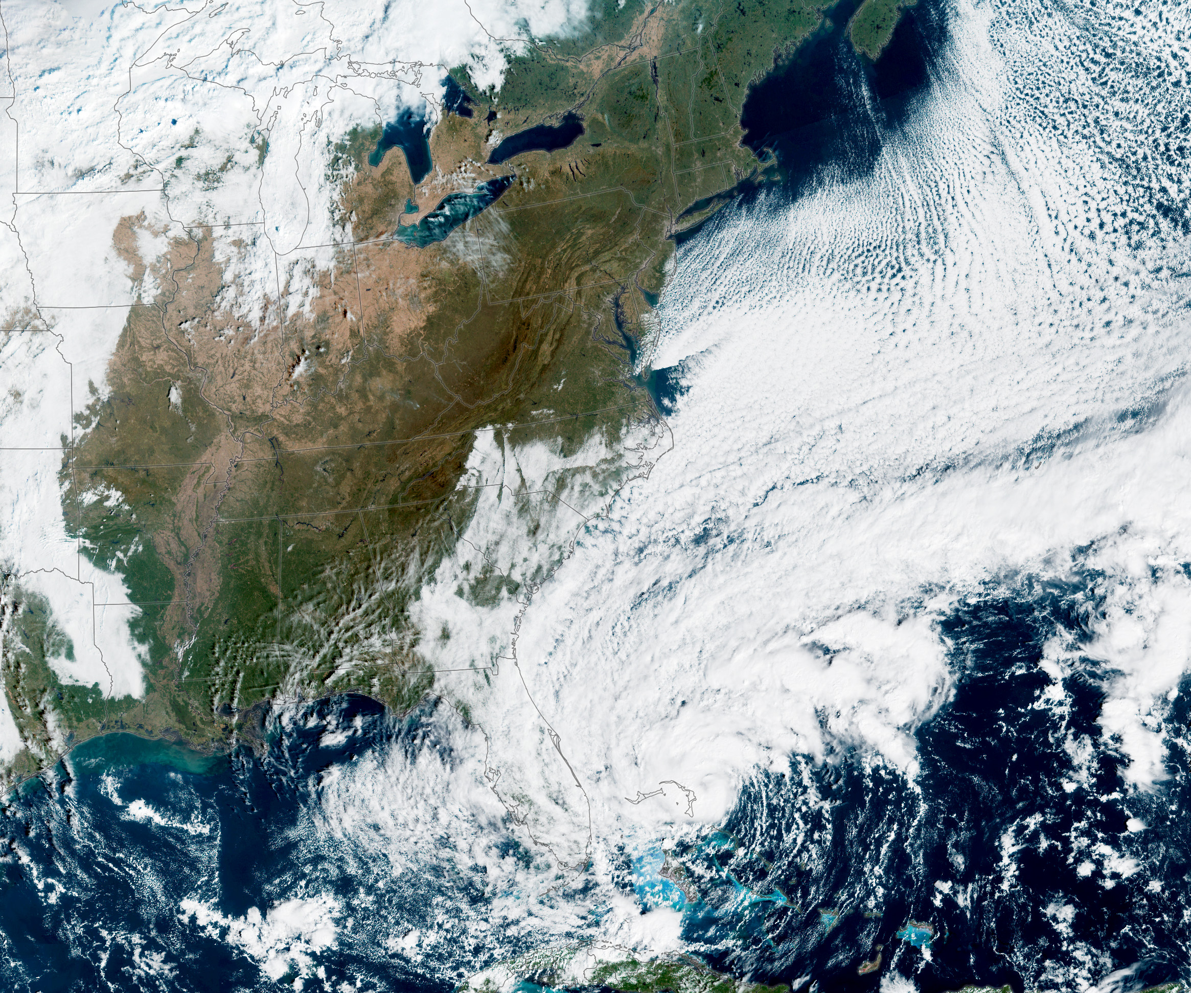 Hurricane Nicole Approaching the East Coast of Florida