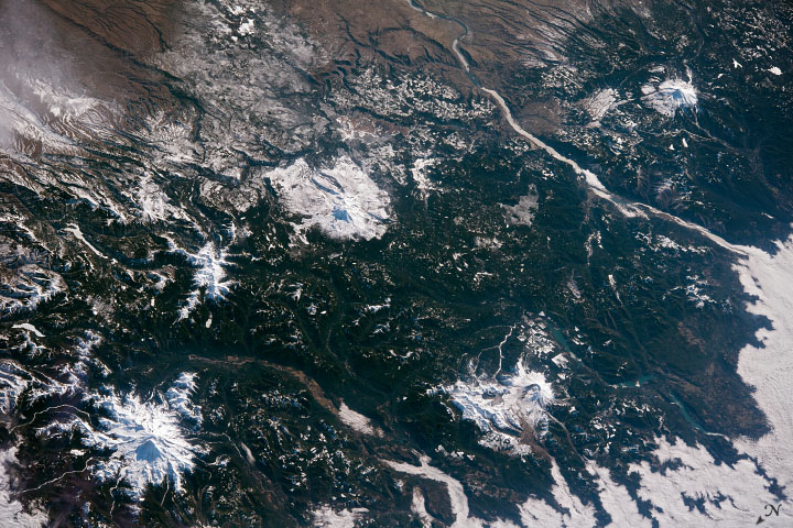 Quartet of Snowy Cascade Volcanoes - related image preview