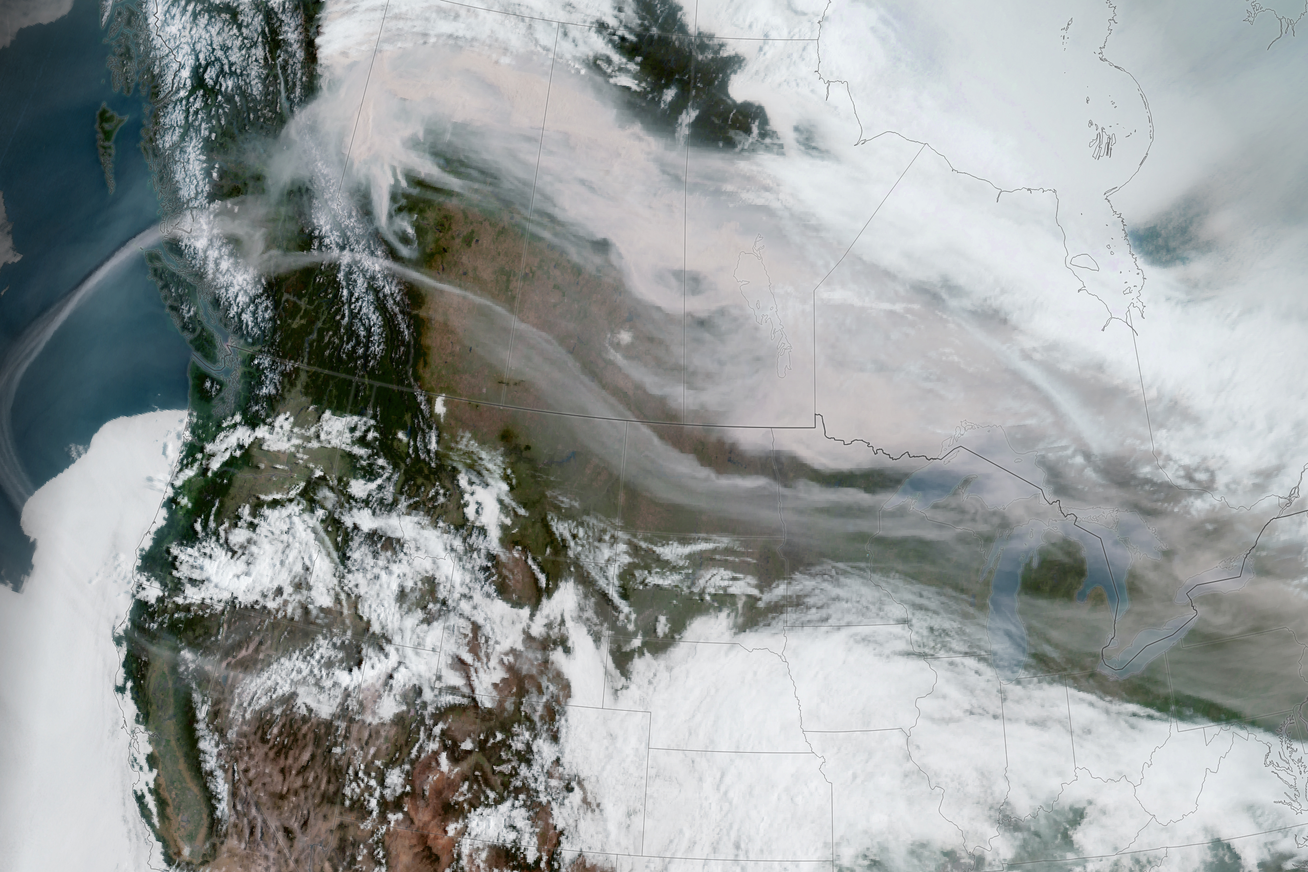 See a satellite view of wildfire smoke from Canada across the U.S. - The  Washington Post
