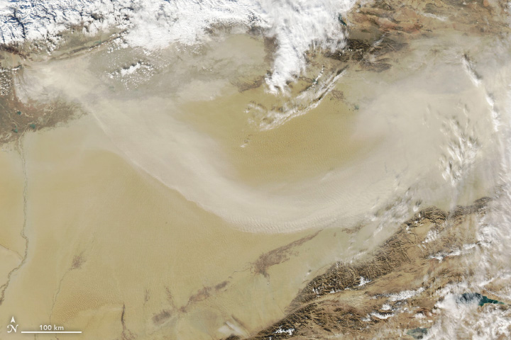 A Wall of Dust in the Tarim Basin - related image preview