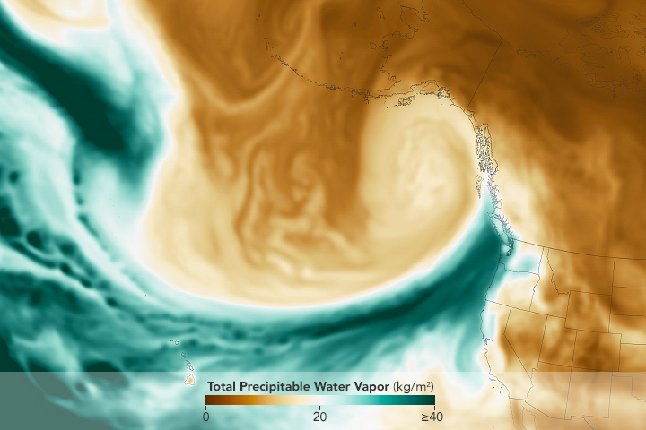 Atmospheric River Flows into the Pacific Northwest - related image preview