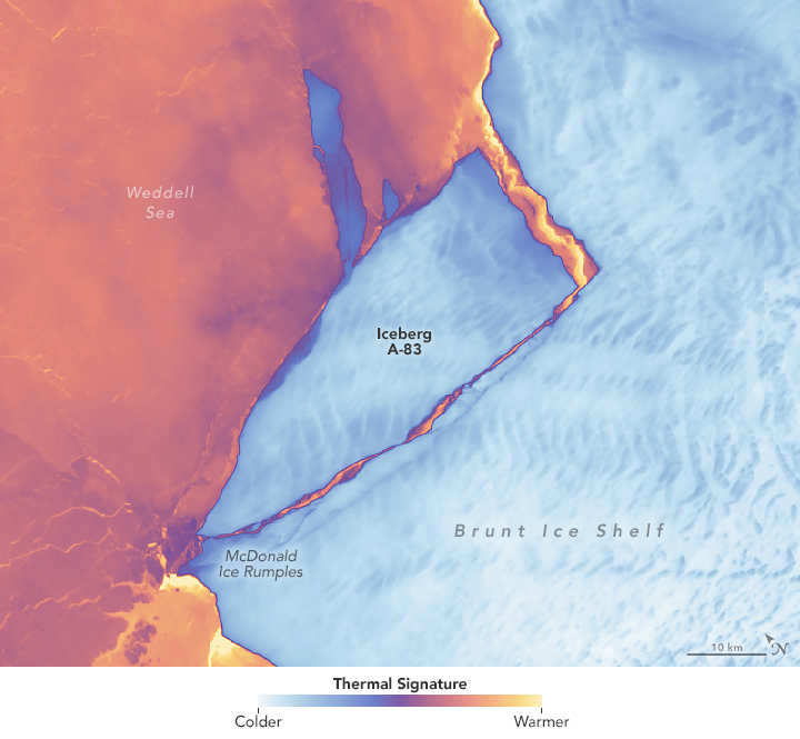 Antarctic Ice Shelf Spawns Iceberg A-83