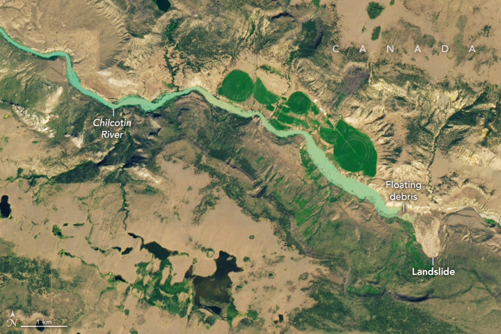 Landslide Dams the Chilcotin River