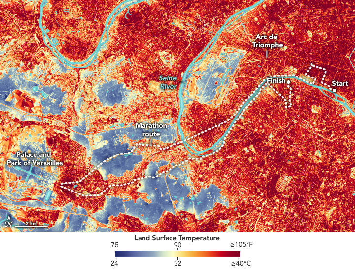 Landsat Image Gallery - Running Through Paris Heat