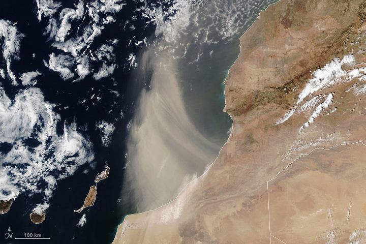 Dust Pours Off the Moroccan Coast - related image preview