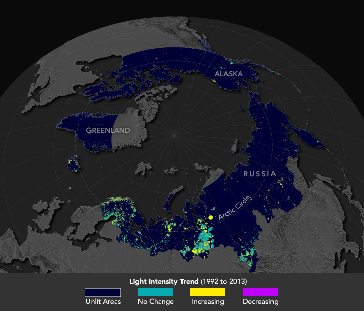 Nighttime Lights Reveal Industrial Activity in the Arctic