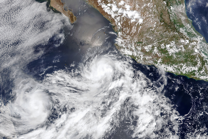 Storm Duo Churns Over the Pacific
