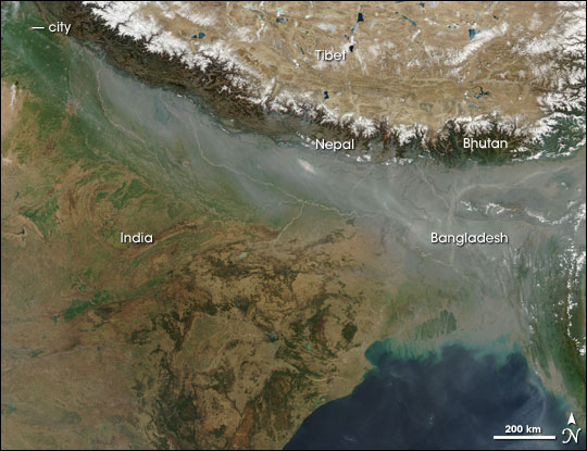 Smog over Northern India