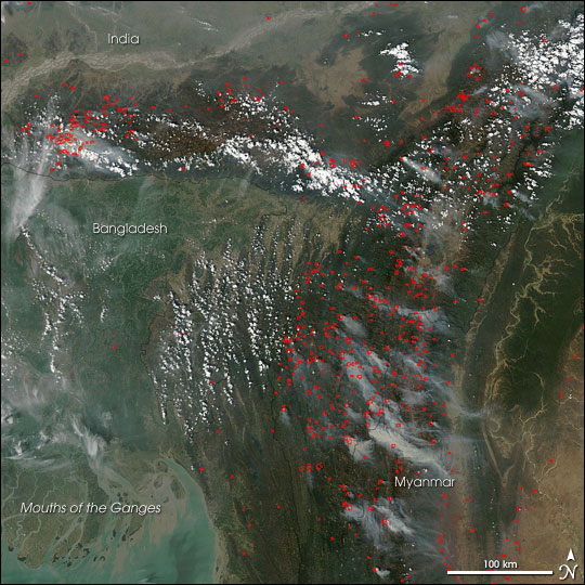 Fires in South Asia