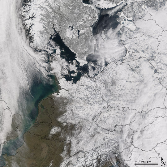 Snowstorm in Northern Europe