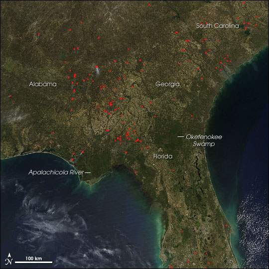 Fires in the Southeastern United States