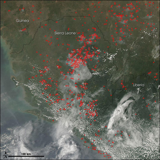 Fires in Western Africa