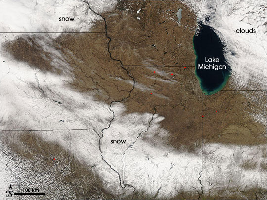 Snowstorm in the American Midwest
