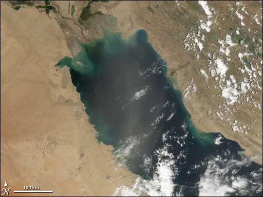 Dust over the Persian Gulf