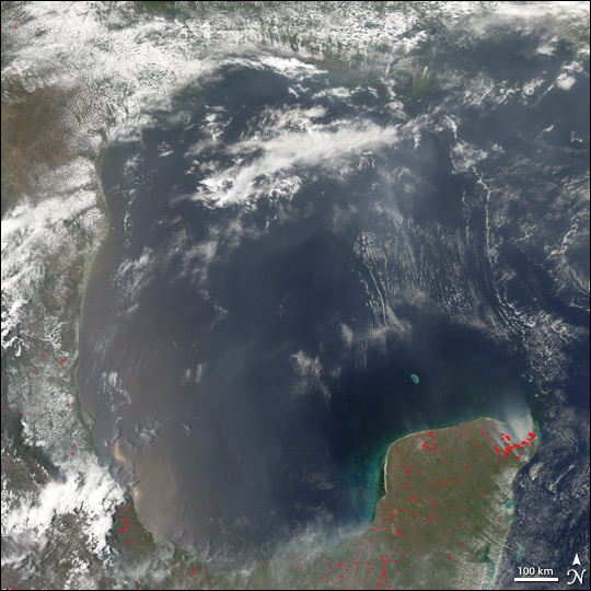 Fires in the Yucatan and Central America