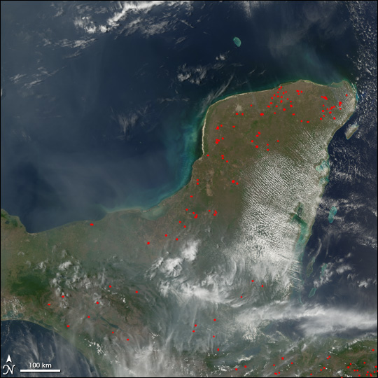 Fires in the Yucatan and Central America - related image preview