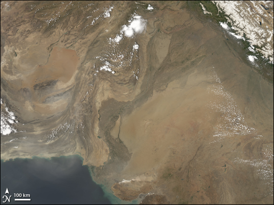 Dust Blowing off the Coast of Pakistan