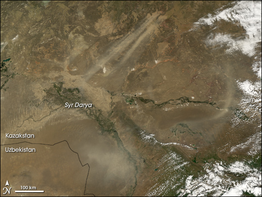 Dust Plumes in Kazakstan