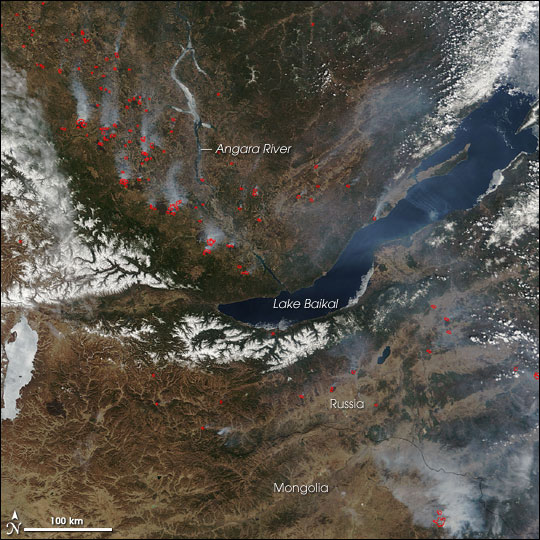 Fires Near Lake Baikal
