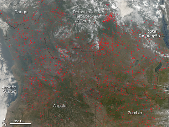 Fires in Central and Southern Africa