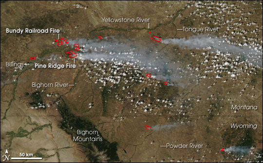 Wildfires in Montana and Wyoming