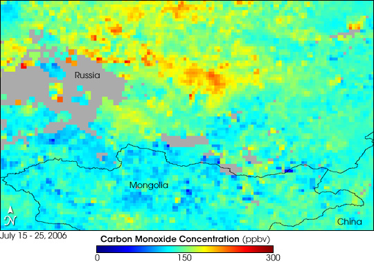 Carbon Monoxide over Eastern Russia