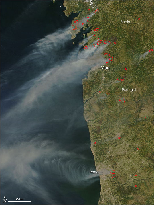Fires in Spain and Portugal