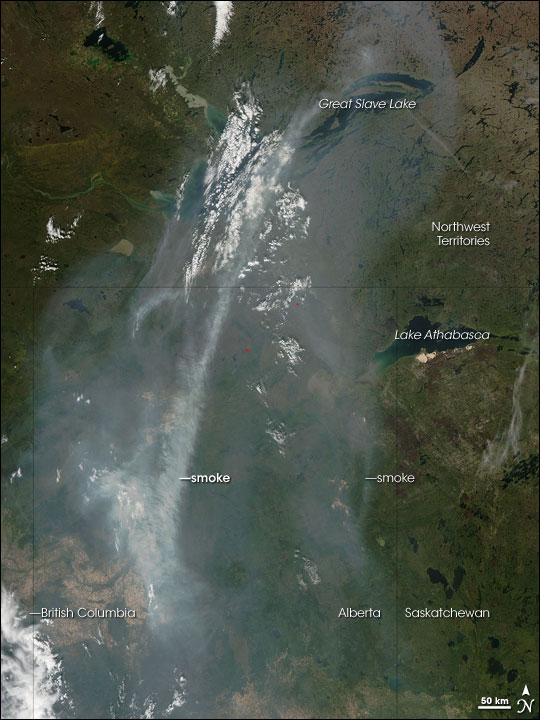 Smoke over Western Canada