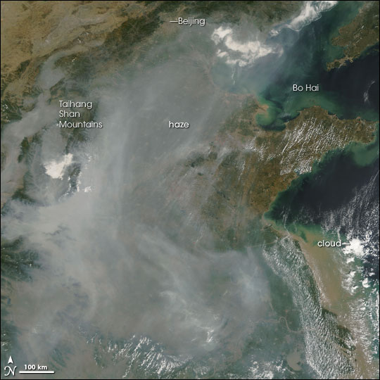 Haze over Eastern China : Natural Hazards