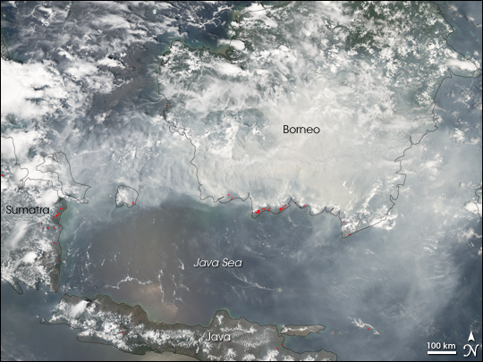 Fires on Borneo and Sumatra