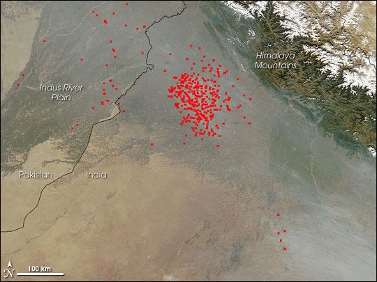 Fires in Northwest India