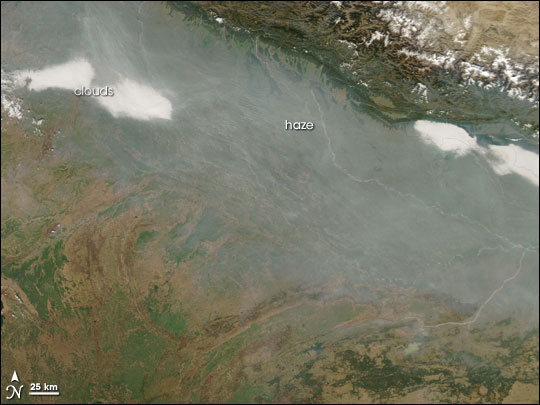 Haze along the Himalaya