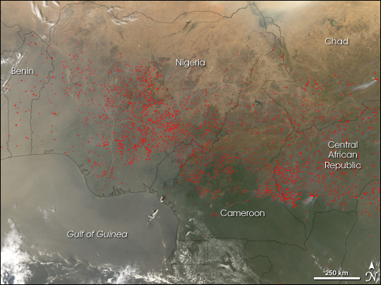 Fires in North-Central Africa