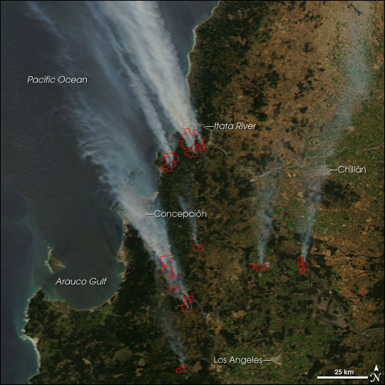 Fires North of Concepcion, Chile