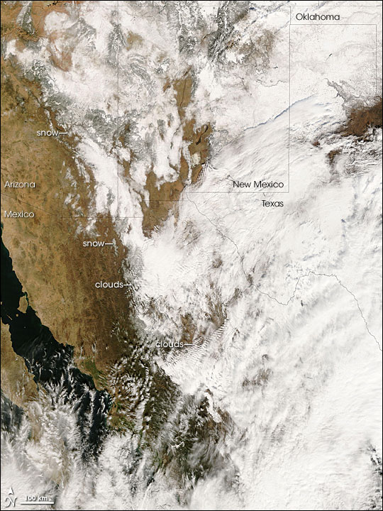 Snow in New Mexico, Arizona, and Northern Mexico