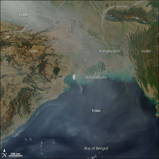 Haze and Sediment in Bangladesh and India