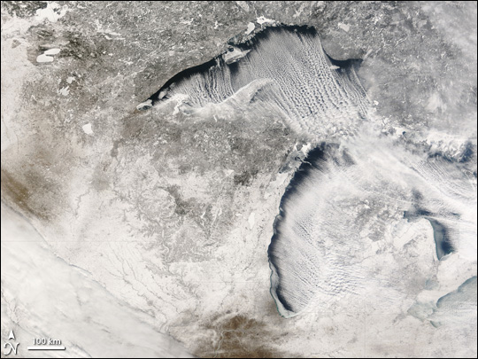 Cloud Streets over the Great Lakes