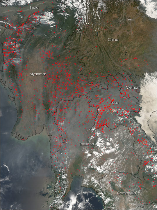 Fires in Myanmar