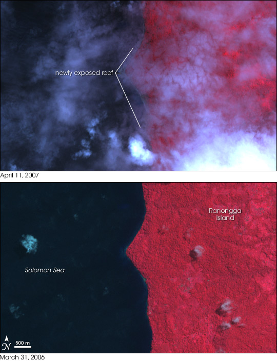 Earthquake Raises Reefs in the Solomon Islands