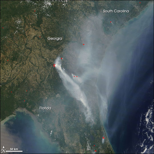 Fires in Georgia and Florida