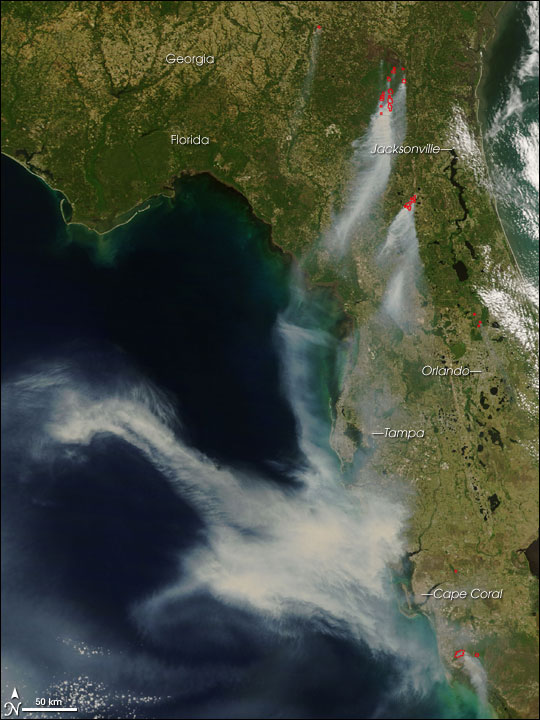 Fires in Georgia and Florida