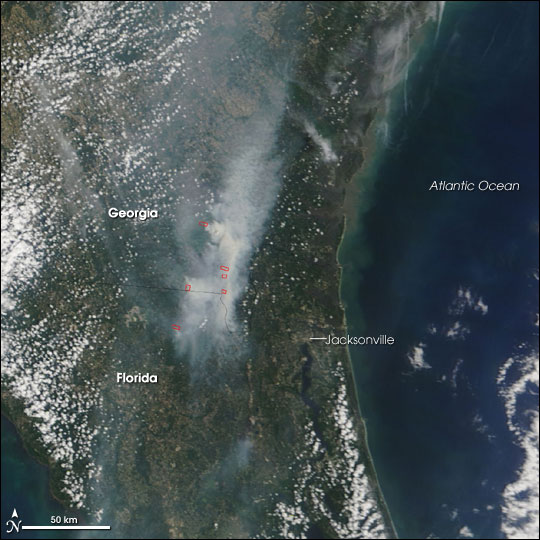 Fires in Georgia and Florida