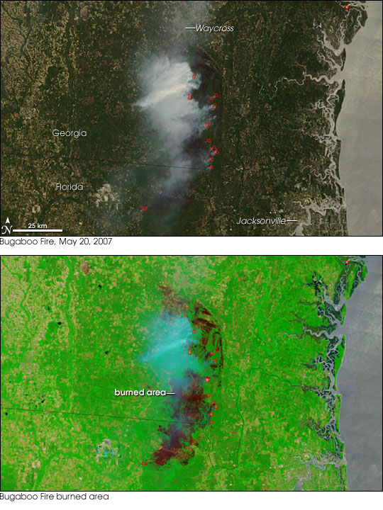 Fires in Georgia and Florida