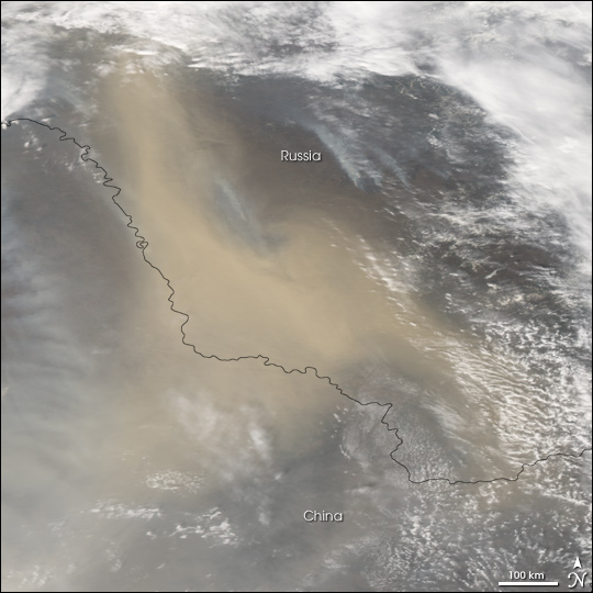 Dust Storm in the Russian Far East
