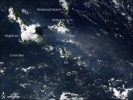 Eruption on Lopevi, Vanuatu