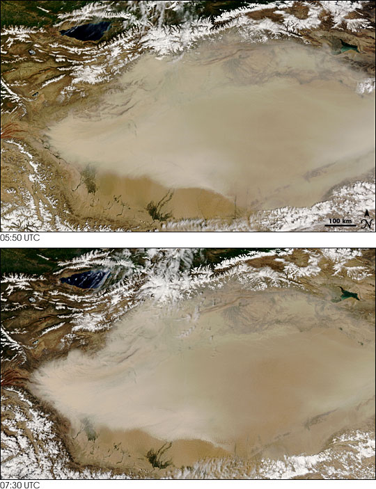 Dust Storm over the Taklimakan Desert