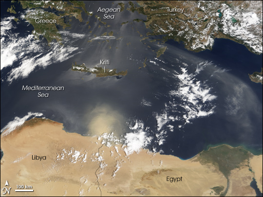 Dust Plume off the Coast of Northern Africa