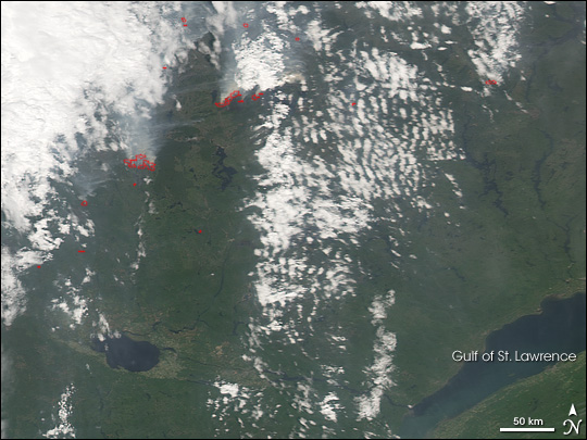 Fires in Eastern Canada