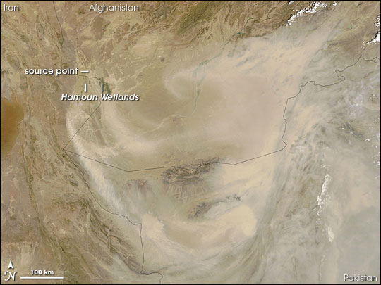 Dust Plume over Afghanistan and Pakistan